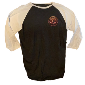 Black and White Raglan Logo Tee - Unbranded
